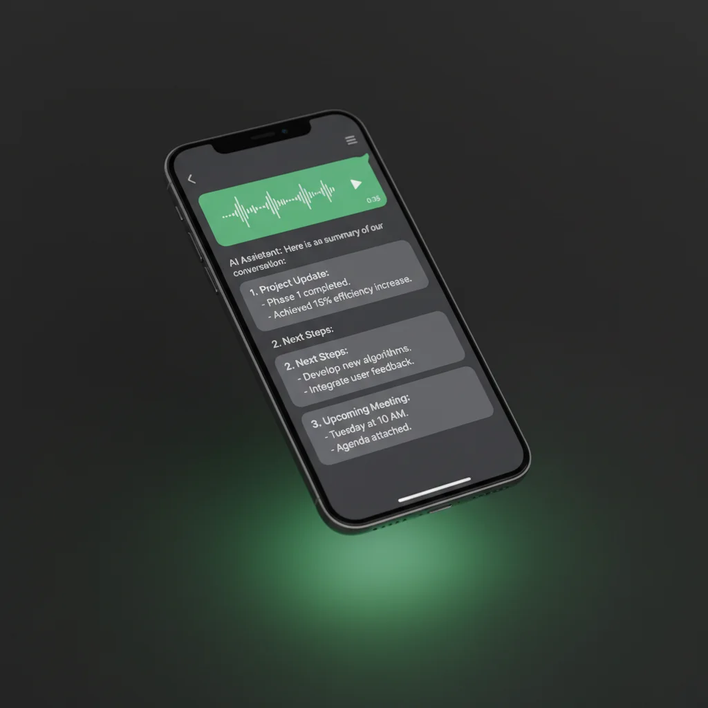 Phone chat showing voice to structured output